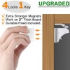 Child Safety Magnetic Cabinet Locks - vmaisi 4 Pack Adhesive