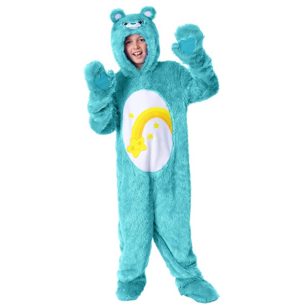 Care Bears Kids Wish Bear Costume Unisex, Shooting Star One-piece Halloween Outfit, Blue Belly Badge Animal Large