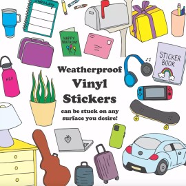 Surprise Inside Art Lot of 5 Weatherproof Vinyl Stickers: Hurt Rainbow Chocolate Chip Cookie