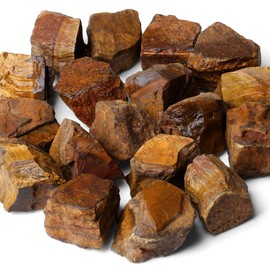 MAIBAOTA Tiger Eye Crystal Stones 1" Natural Raw Crystals Bulk Rough Gemstones Rocks for Tumbling Polishing Cutting Decorative Stone