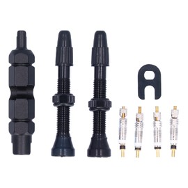 Kit de Herramientas para Quitar el Núcleo de la Válvula, Vástago de Válvula sin Cámara de 1,6 Pulgadas, Accesorios de Aleación de Aluminio de Tipo Francés para Bicicletas de (Negro)