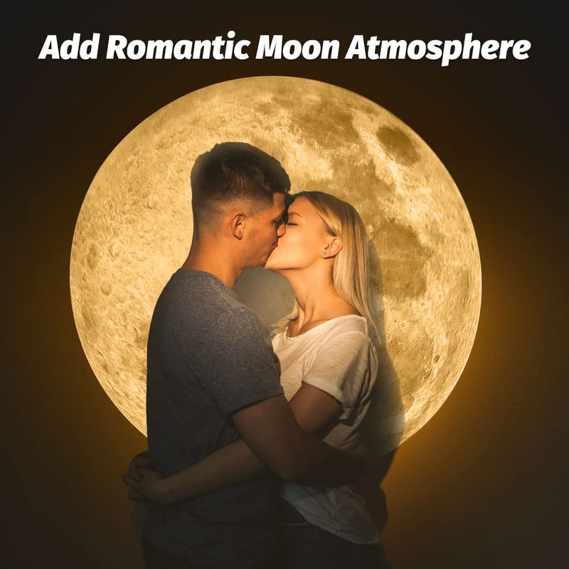 アップグレード 色あせない ムーンプロジェクター ナイトライト USB充電式 ムーンランプ 3つの照明色 角度曲げ可能 明るさ 調節可能