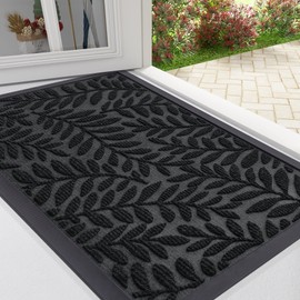OLANLY Door Mat Indoor Outdoor Entrance, 36x24, Waterproof All-Weather All-Season Doormat, Sturdy Natural Rubber, Stain and Fade Resistant, Low Profile, Easy Clean Patio Entryway Mat, Black