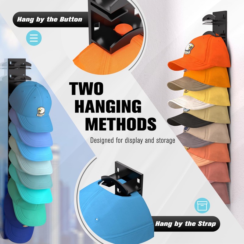 Hat Organizer Hold up to 20 Hats, 2 Pack Hat