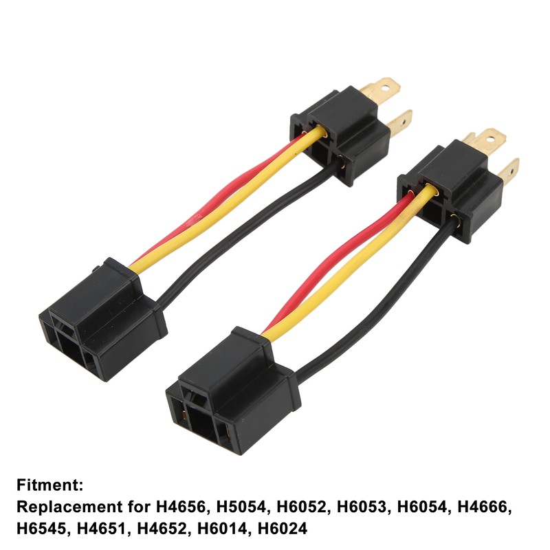 2pcs H4 Headlight Socket Converter Head Light Wiring Harness Adapter