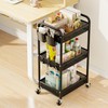 YASONIC 3 Tier Rolling Cart – Metal Utility Storage Cart