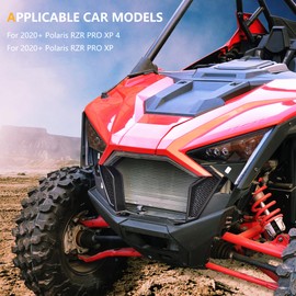 RERPRO UTV RZR PRO XP - Cubierta de rejilla frontal de malla para parrilla compatible con 2020 2021 2022 2023 2024 Polaris RZR PRO XP / 4 accesorios exteriores de protección de entrada y bisel de