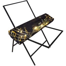Piano Keyboard Dust Cover,61/88 Key Keyboard Cover with Adjustable Stretchable Electric/Digital Piano Keyboard Cover,Music Symbol Print Design with Elastic band Design,Piano Cover Accessories