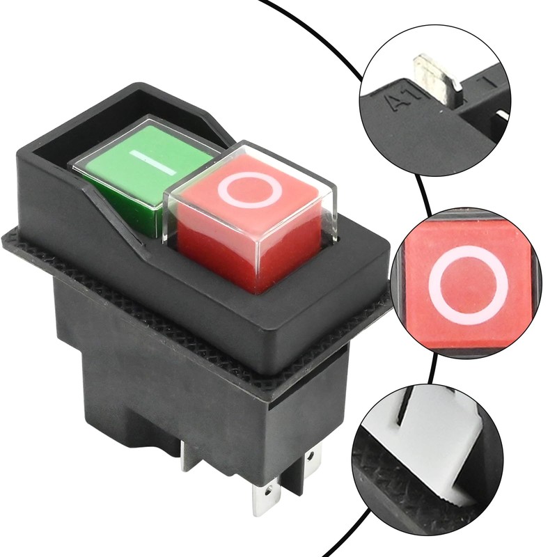 laffoonparts 5-PIN Electromagnetic Pushbutton Switch, 120 Volts Magnetic On-Off Switch