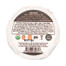 Taza Chocolate Organic Mexican-Style Disc 50% Dark Chocolate, Orange, 2.7 Ounce (12 Count), Vegan