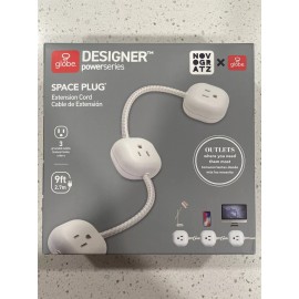 Globe Electric Designer Power Series 9-ft 3-Outlet Interval Extension Cord White