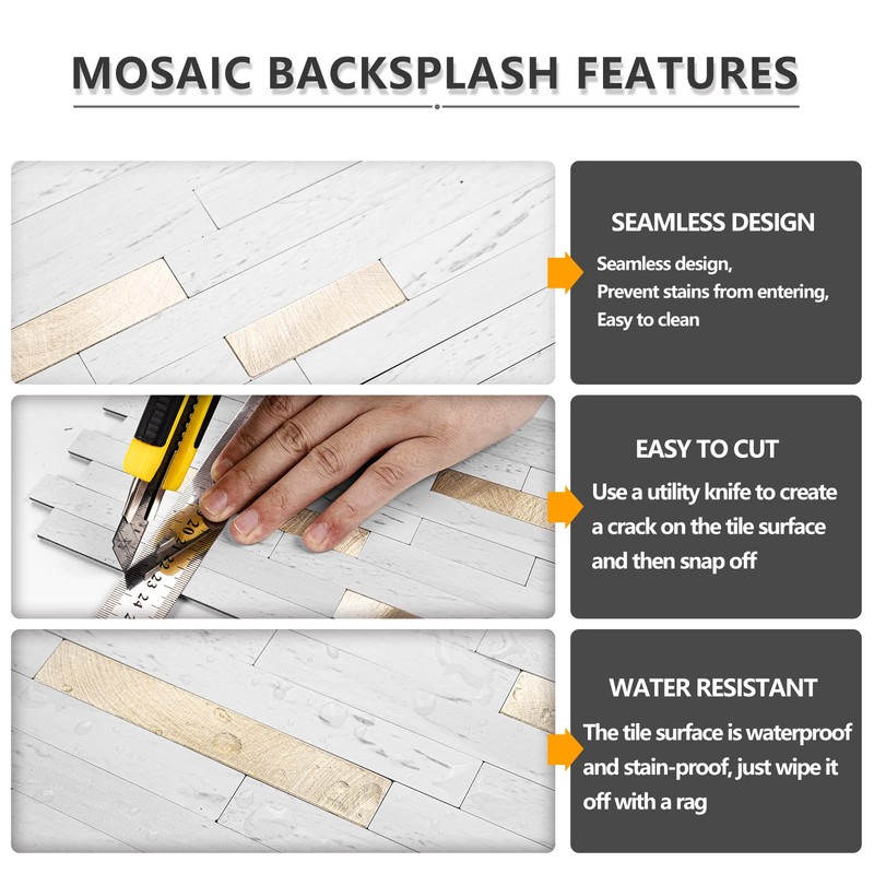 STICKGOO 20 Sheets Peel and Stick Backsplash Tile, Stick on