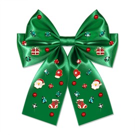 Christmas Hair Bows for Girls Women Christmas Tree Reindeer Hair Bow Clip Red Green Xmas Cheer Bows Hair Clip Christmas Hair Accessories Party Decorations Holiday Gifts