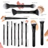 Magefy Brochas Maquillaje Profesional Pcs Doble Punta Kit Aluminio Esponjas