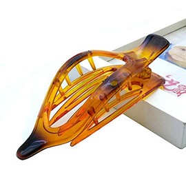 Plastic Hair Clips accessories Side-slide Hair Claw Classic France Large Hair Clip for Women (Coffee)