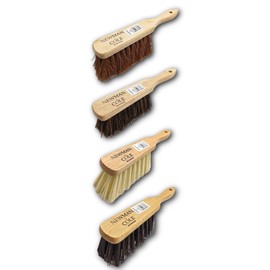 Newman and Cole Natural Wooden Hand Brushes - Choose from Hard Stiff Bristle Brush or Soft Brush with Natural or Synthetic Bristles (Multi Pack 4 All Purpose Hand Brushes)