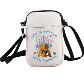 PXTIDY Chip and Dale Friendship Crossbody Bag Life Is Better With Friends Canvas Bag Cartoon Movie Merch Chip Dale Lover Gift