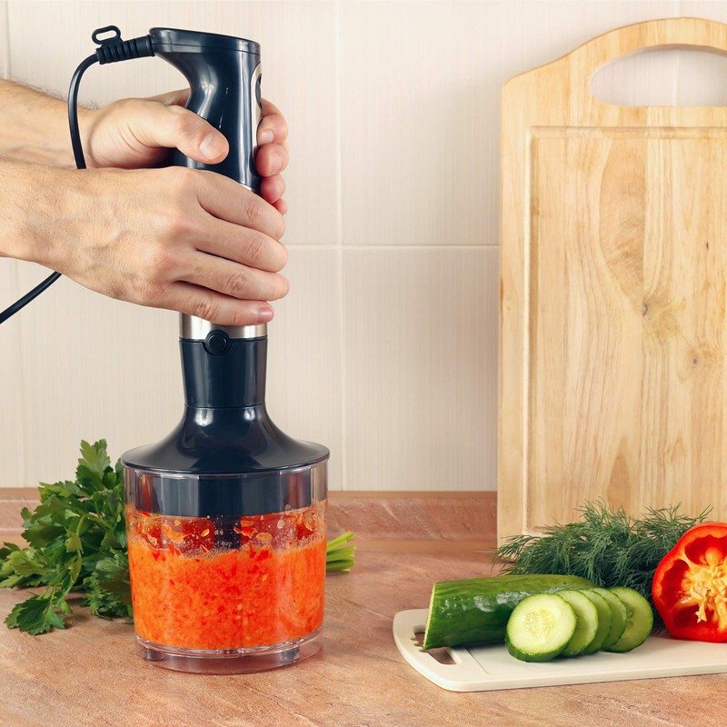 6-Speed Immersion Blender - 4-in-1 Hand Mixer with Whisk, Food