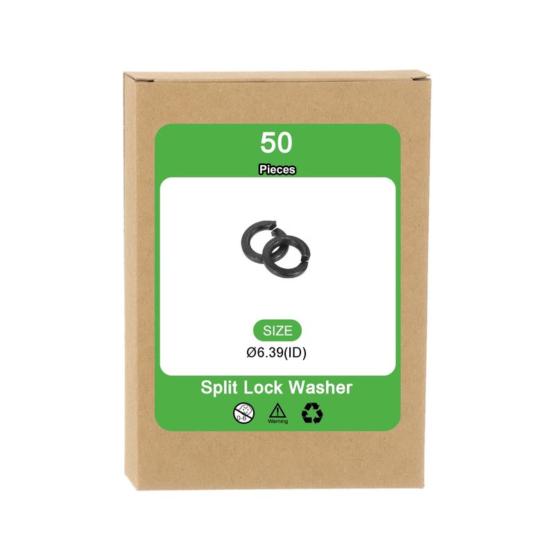 sourcing map M6 Split Lock Washer, 50Pcs Carbon Steel Spring