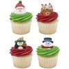 Culpitt Holiday Icons Rings, Christmas Cupcake Decorations, Snowman, Santa, Rudolph