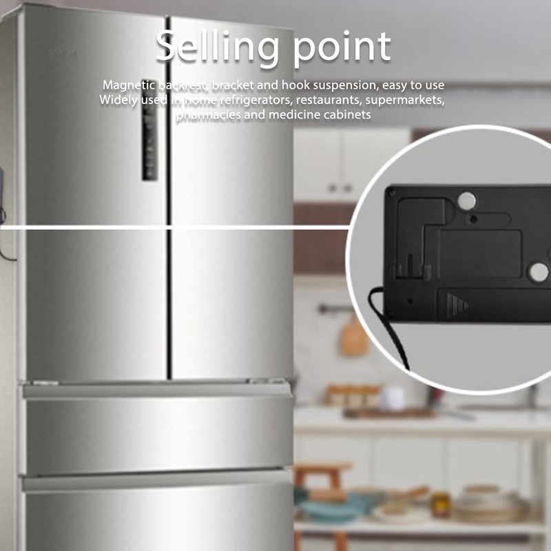 Refrigerator Thermometer Digital Fridge Freezer Temperature Meter Magnetic Back with