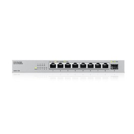 Zyxel 8-Port 2.5Gb MultiGig Ethernet Unmanaged Switch | 8 x 100/1G/2.5G Ports + 1 x 10G SFP+ | Plug & Play | Metal Housing | Desktop or Wall-Mount | Ethernet Splitter XMG-1058