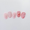 Heart Beam Handmade Nail Tips Pink Heart Magnetic Gel -