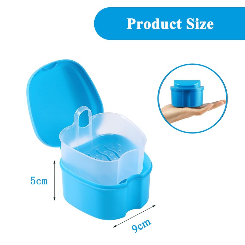 Denture Case Denture Cup with Strainer - Denture Bath Box