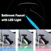 LED Bathroom Sink Faucet with Pull Out Sprayer, 4 Modes