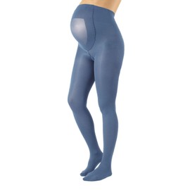 CALZITALY Opaque Maternity Tights, Micoriber Pregnancy Pantyhose | S, M, L, XL, XXL, 3XL, 4XL | 100 DEN | Made in Italy (M, Dusty Blue)
