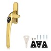 XFORT Locking Cockspur Window Handle Installation Kit in Polished Brass,
