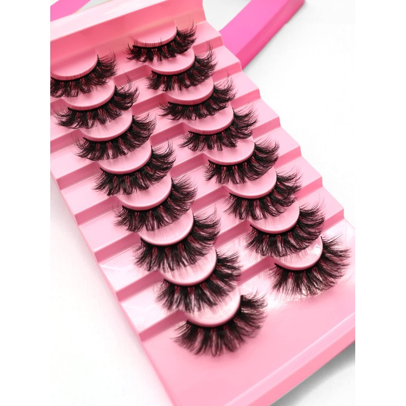 beautykaisen 8 Pair False eyelash book with tweezer Soft Reusable