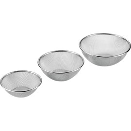 Yokoyama SUS-Z601 SUS/ga Strong Mesh Colander, 3-Piece Set, Colander, 6.3, 7.5, 8.7 inches (16, 19, 22 cm)