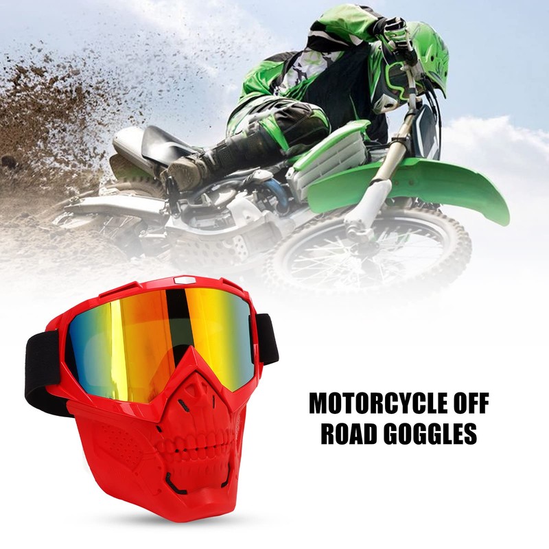 Riding Goggles, Motorcycle Skull Goggle Face Cover Off Road Cycling