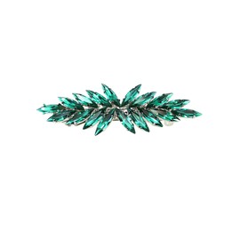 Faship Gorgeous Green Rhinestone Crystal Flora Hair Barrette Clip