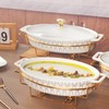 jinsongdafa Ceramic Casserole Dish with Glass Lid and rack, 40