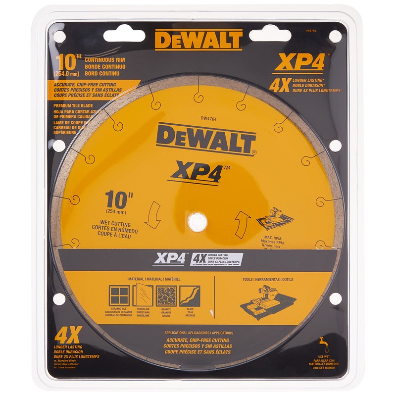 DEWALT Diamond Blade for Tile, Wet Cutting, 10-Inch x .060-Inch