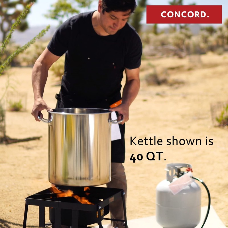 Concord Cookware Stainless Steel Stock Pot Kettle, 60-Quart