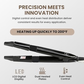 Fusion Digital Heat Tool – Fusion Bond K Tip Keratin Extension Tool for Installing Extensions Only | LCD Temperature Control, Dual-Heated Teflon-Coate