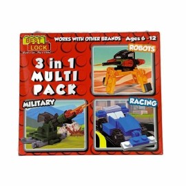 Best-Lock Best Lock Building Blocks 3 In 1 Multi Pack Car Racing, Military Robots, 2 boxes
