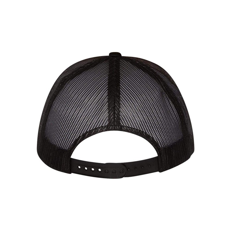 Yupoong Five-Panel Classic Trucker Cap - One Size - Black/White/Black