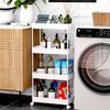 SPACEKEEPER Storage Cart, 4-Tier Mobile Shelving Unit, Bathroom Rolling Cart