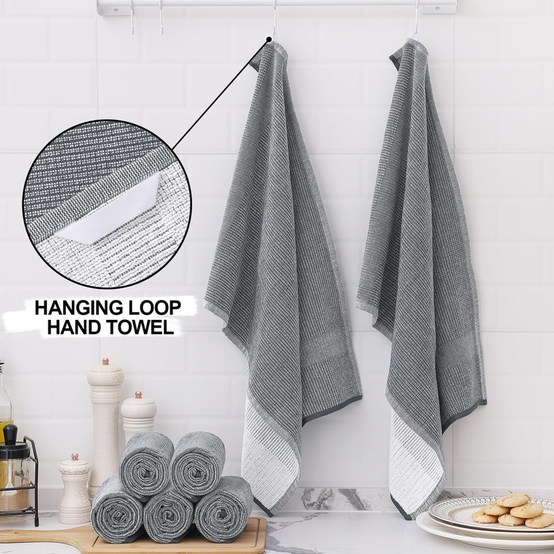 smiry Premium Kitchen Towels(18"x 28", 6 Pack), Large Cotton Dish
