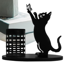 Metal Pen Holder - Cat Countertop Pencil Stand,Art Supply Organizer Creative Desktop Centerpieces, Cute Decoration Pen Cups for Home Studio