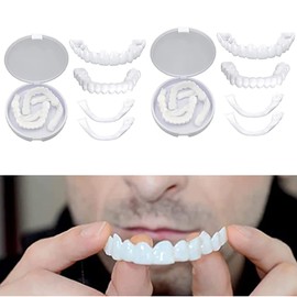 2 Pairs of Dental Splint, Dentures, Teeth for Attaching, Dentures Temporary Teeth, Instant Veneer Teeth for Men Women Bad Teeth Whitening Alternative
