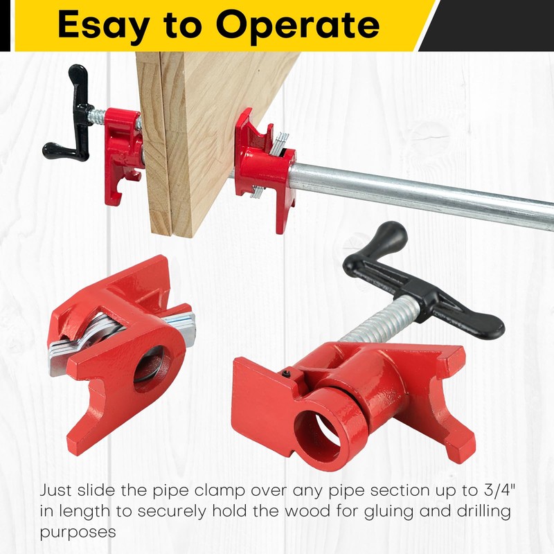 Acymner 3/4" Wood Gluing Pipe Clamp Set | Professional Woodworking