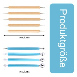 Riddur Dotting Tool Set, Dotting Pens with Ball Styluses Tools, Nail Art Pen Set with Storage Box, Marbling Tool, Nail Art Tools for Rock Art Painting, Nail Beauty Design (9 Pieces)