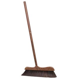 WHAMVOX Outdoor Wooden Broom with Long Handle Soft Bristle Sweeping Broom for Patio and Indoor Cleaning for Dust and Debris Removal Under Cabinets and Corners