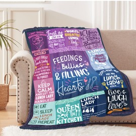 Absacie Lunch Lady Gifts for Women, Appreciation Blanket for School Cafeteria Worker, Soft Throws for Couch Bed 60"x 50"