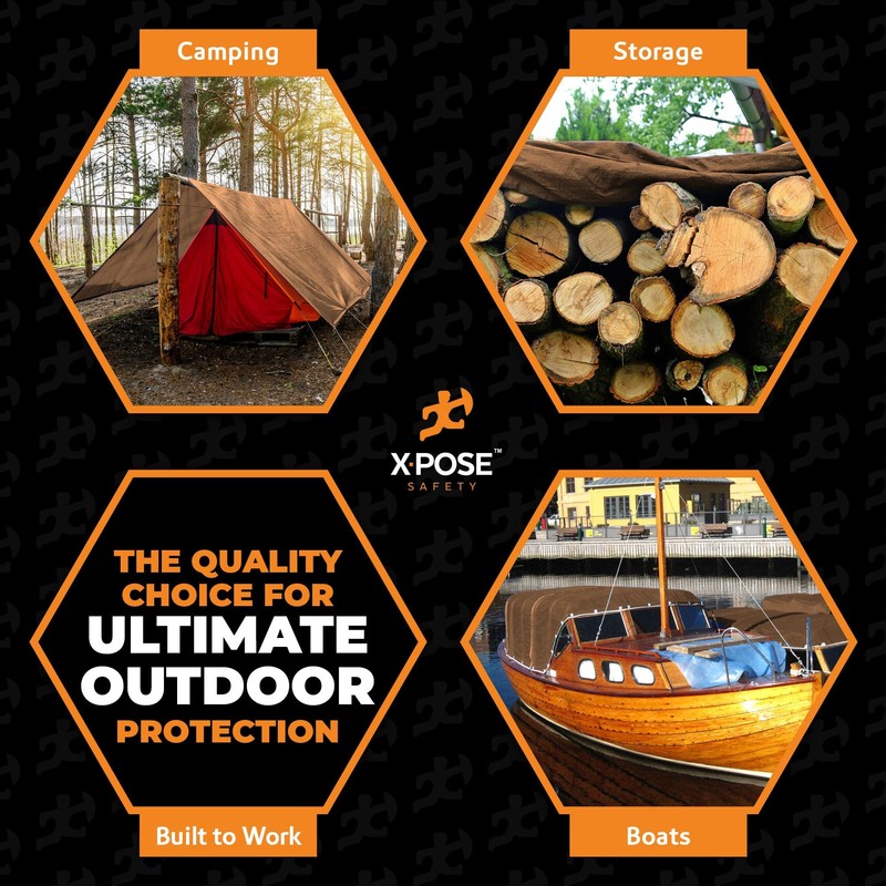 Multipurpose Protective Cover Brown Poly Tarp 5' x 7' -